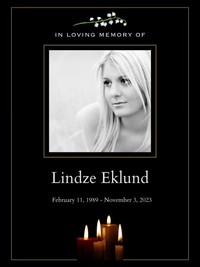 Lindze Eklund  February 11 1989  November 3 2023 34 Years Old avis de deces  NecroCanada