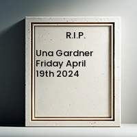 Una Gardner  Friday April 19th 2024 avis de deces  NecroCanada