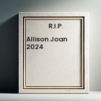 Allison Joan 2024, avis décès, necrologie, obituary