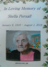 Stella PERSALL  2018 avis de deces  NecroCanada