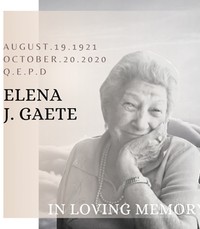 Elena Gaete  Tuesday October 20th 2020 avis de deces  NecroCanada
