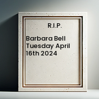 Barbara Bell  Tuesday April 16th 2024 avis de deces  NecroCanada