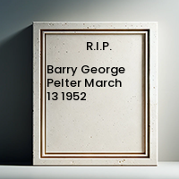 Barry George Pelter  March 13 1952