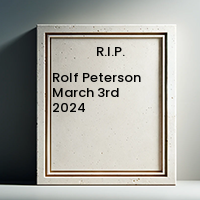 Rolf Peterson  March 3rd 2024 avis de deces  NecroCanada