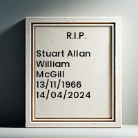 Stuart Allan William McGill  13/11/1966  14/04/2024 avis de deces  NecroCanada