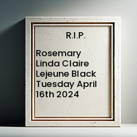 Rosemary Linda Claire Lejeune Black  Tuesday April 16th 2024 avis de deces  NecroCanada