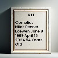 Cornelius Niles Penner Loewen  June 8 1969  April 15 2024 54 Years Old avis de deces  NecroCanada