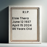 Elsie Thera  June 12 1937  April 15 2024 86 Years Old avis de deces  NecroCanada