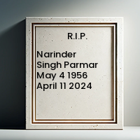 Narinder Singh Parmar  May 4 1956