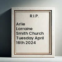 Arlie Lorraine Smith Church  Tuesday April 16th 2024 avis de deces  NecroCanada