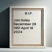 Jan Suley  December 28 1951