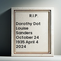 Dorothy Dot Louise Sanders  October 24 1935