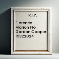 Florence Marion Flo Gordon Cooper  19322024 avis de deces  NecroCanada