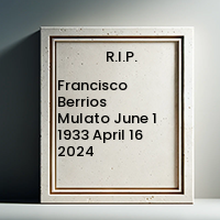 Francisco Berrios Mulato  June 1 1933