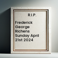 Frederick George Richens  Sunday April 21st 2024 avis de deces  NecroCanada