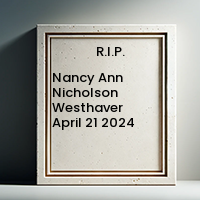 Nancy Ann Nicholson Westhaver  April 21 2024 avis de deces  NecroCanada