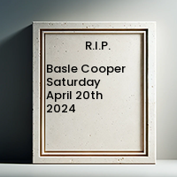 Basle Cooper  Saturday April 20th 2024 avis de deces  NecroCanada