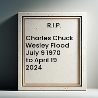 Charles Chuck Wesley Flood  July 9 1970 to April 19 2024 avis de deces  NecroCanada