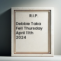 Debbie Taka Fell  Thursday April 11th 2024 avis de deces  NecroCanada
