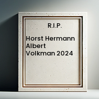 Horst Hermann Albert Volkman  2024 avis de deces  NecroCanada