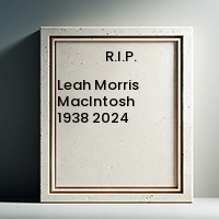 Leah Morris MacIntosh  1938  2024 avis de deces  NecroCanada