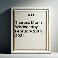 Therese Morin  Wednesday February 28th 2024 avis de deces  NecroCanada