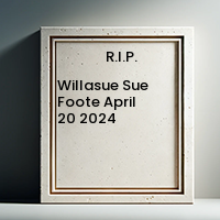 Willasue Sue Foote  April 20 2024 avis de deces  NecroCanada