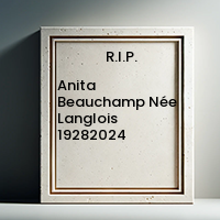 Anita Beauchamp Née Langlois  19282024 avis de deces  NecroCanada
