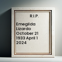 Emegilda Lizardo  October 21 1933  April 1 2024 avis de deces  NecroCanada