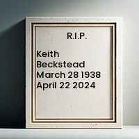 Keith Beckstead  March 28 1938  April 22 2024 avis de deces  NecroCanada