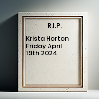 Krista Horton  Friday April 19th 2024 avis de deces  NecroCanada