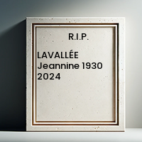 LAVALLÉE Jeannine  1930  2024 avis de deces  NecroCanada