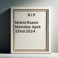 Maria Russo  Monday April 22nd 2024 avis de deces  NecroCanada
