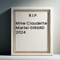 Mme Claudette Martel GIRARD  2024 avis de deces  NecroCanada