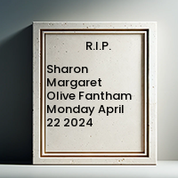 Sharon Margaret Olive Fantham  Monday April 22 2024 avis de deces  NecroCanada