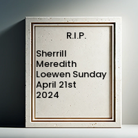 Sherrill Meredith Loewen  Sunday April 21st 2024 avis de deces  NecroCanada