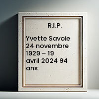 Yvette Savoie  24 novembre 1929 – 19 avril 2024