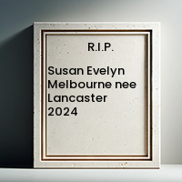 Susan Evelyn Melbourne nee Lancaster  2024 avis de deces  NecroCanada