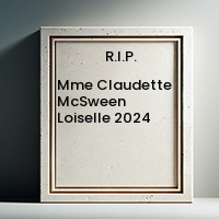 Mme Claudette McSween Loiselle  2024 avis de deces  NecroCanada