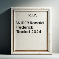 SNIDER Ronald Frederick “Rocket  2024 avis de deces  NecroCanada