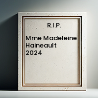 Mme Madeleine Haineault  2024 avis de deces  NecroCanada