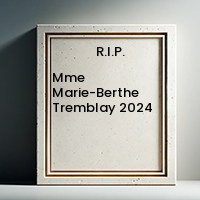 Mme Marie-Berthe Tremblay  2024 avis de deces  NecroCanada