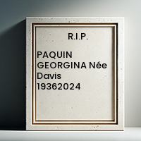 PAQUIN GEORGINA Née Davis  19362024 avis de deces  NecroCanada