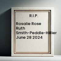 Rosalie Rose Ruth Smith-Peddle-Hillier  June 28 2024 avis de deces  NecroCanada