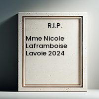 Mme Nicole Laframboise Lavoie  2024 avis de deces  NecroCanada