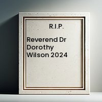 Reverend Dr Dorothy Wilson  2024 avis de deces  NecroCanada