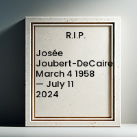 Josée Joubert-DeCaire  March 4 1958 — July 11 2024 avis de deces  NecroCanada