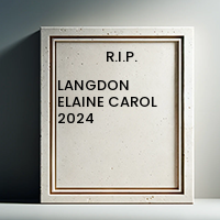 LANGDON ELAINE CAROL  2024 avis de deces  NecroCanada