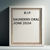 SAUNDERS ORAL JONE  2024 avis de deces  NecroCanada