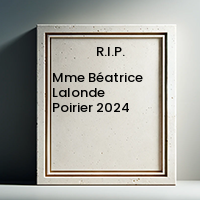 Mme Béatrice Lalonde Poirier  2024 avis de deces  NecroCanada